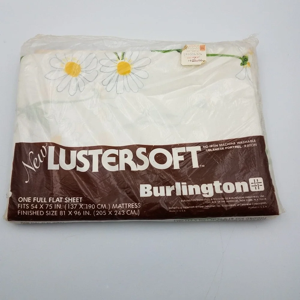 Burlington Full Flat Sheet Unopened Daisy Flower‎ Design 54x75